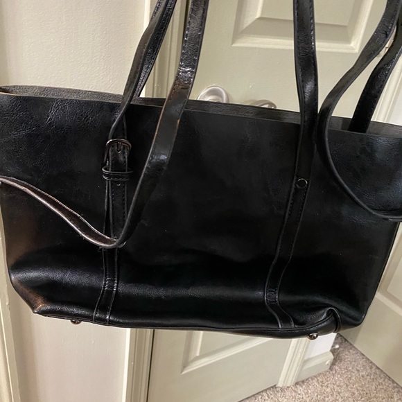 Soft LeatherTote with Strap - Picture 3 of 5